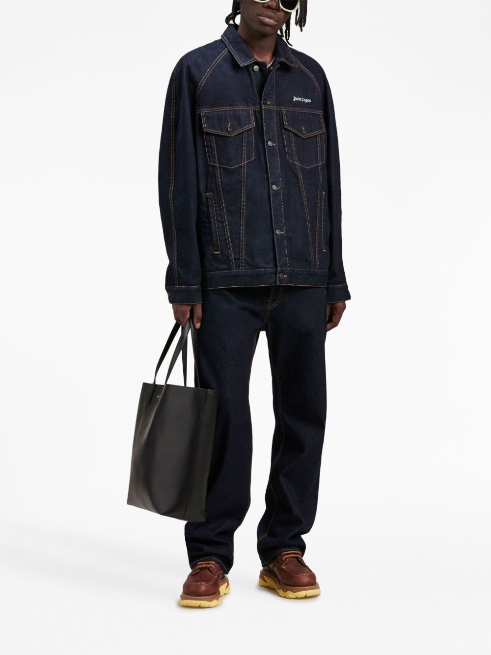 logo-embroidered denim jeans - 2