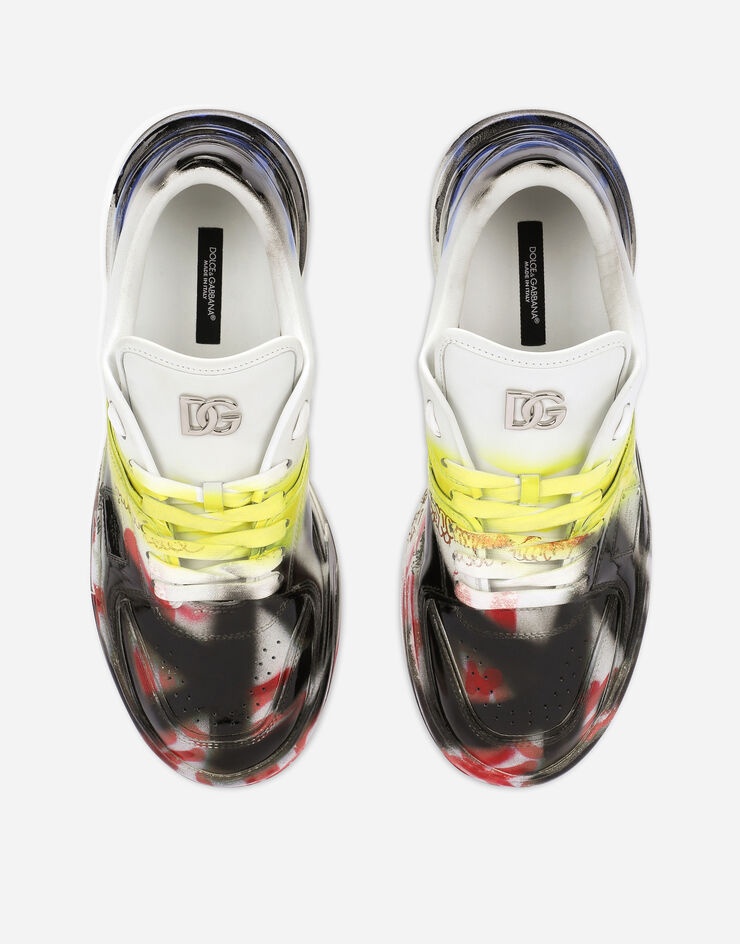 Calfskin New Roma sneakers with spray-paint graffiti print - 4