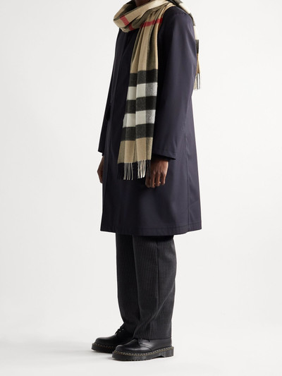 Burberry Fringed Checked Cashmere Scarf outlook