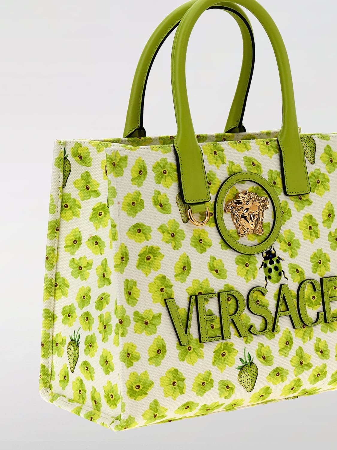 Versace La Medusa canvas tote bag with flower print - 3