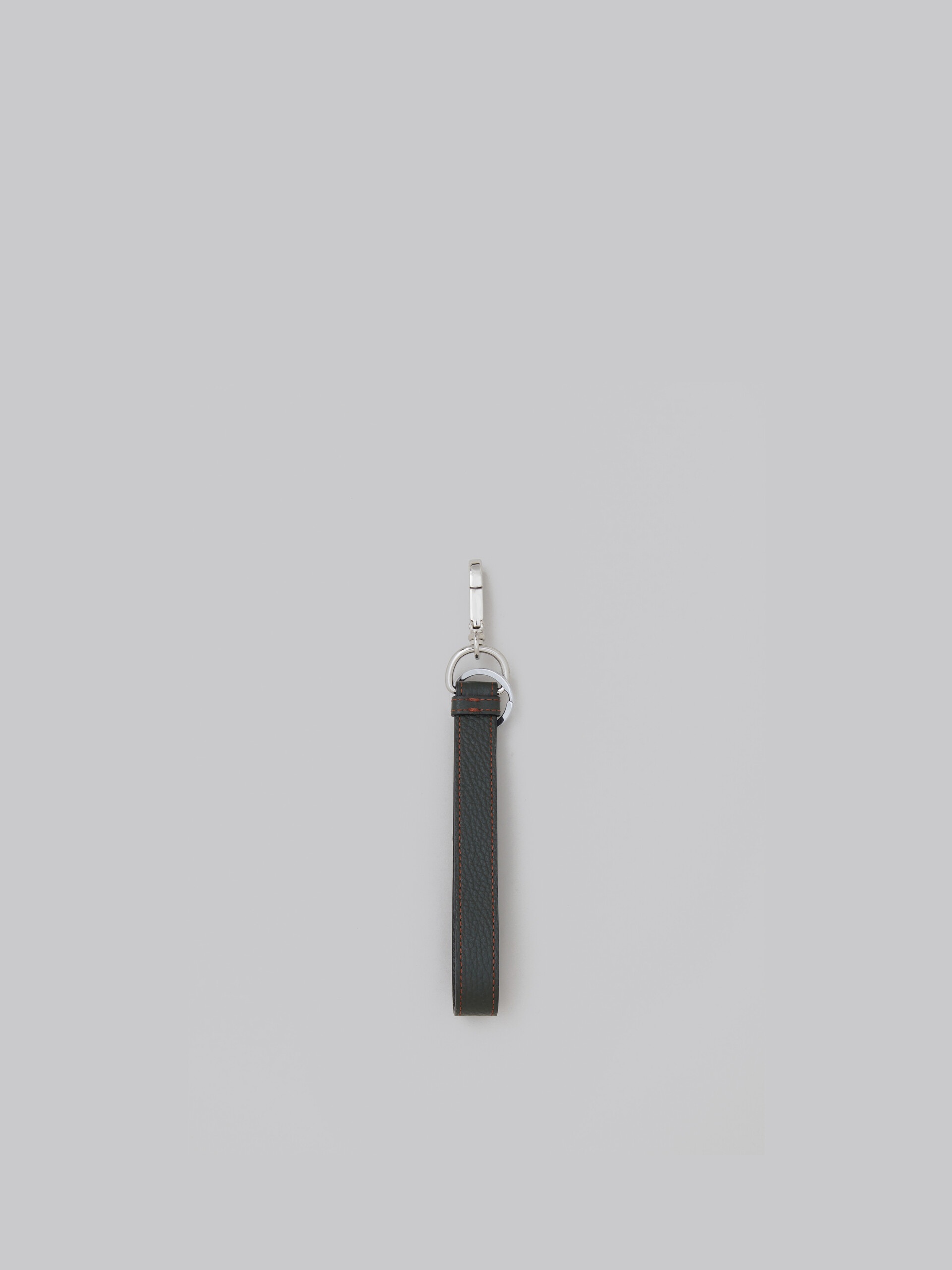 OLIVE GREEN LEATHER KEYRING - 3