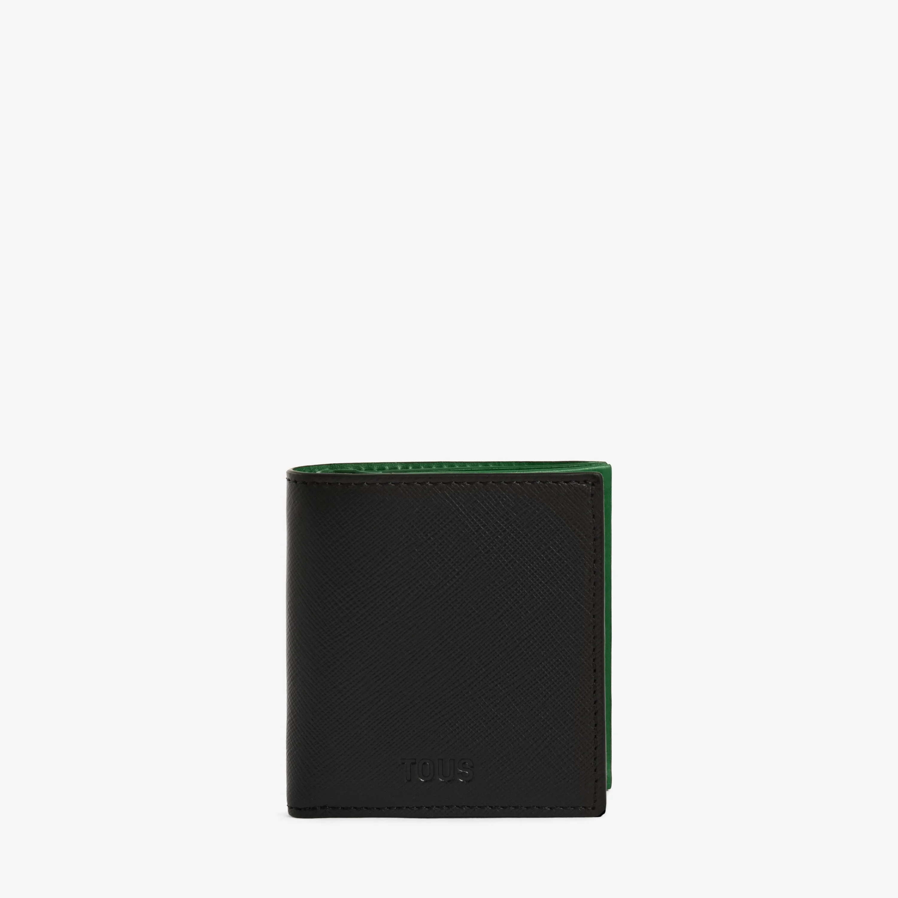 Black and green leather Wallet-change purse TOUS Man - 1