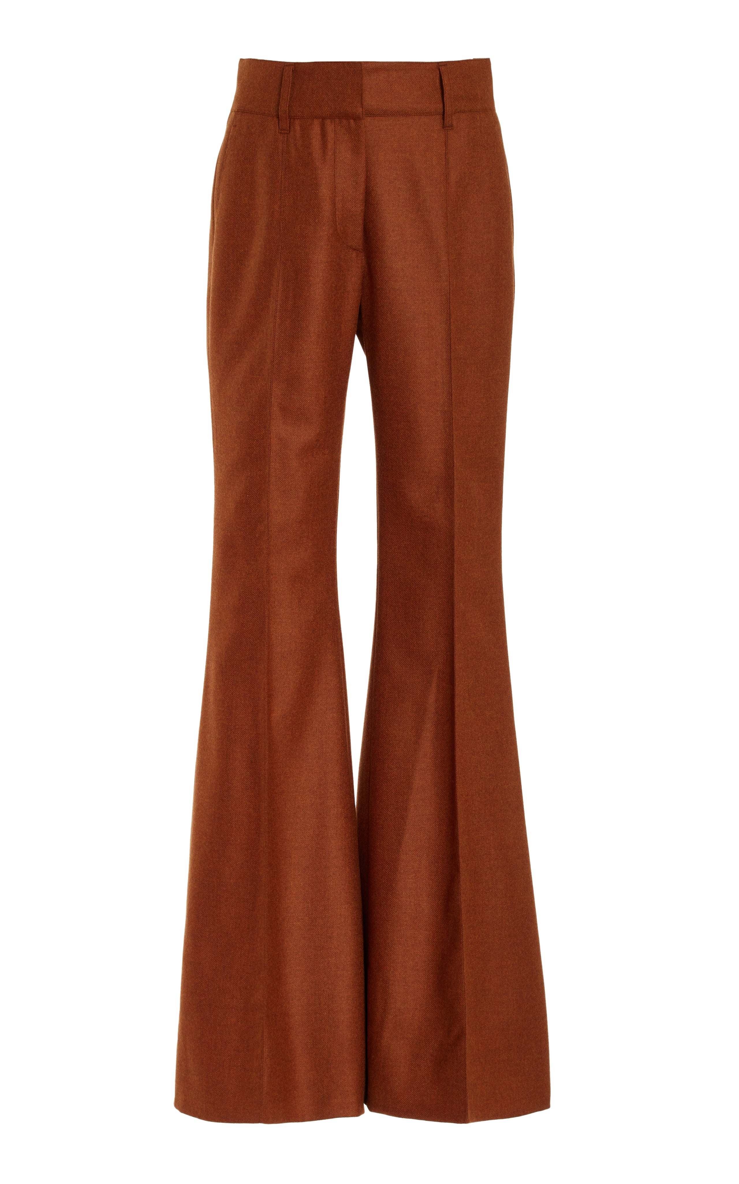 Rhein Pant in Rust Melange Virgin Wool Cashmere Flannel - 1