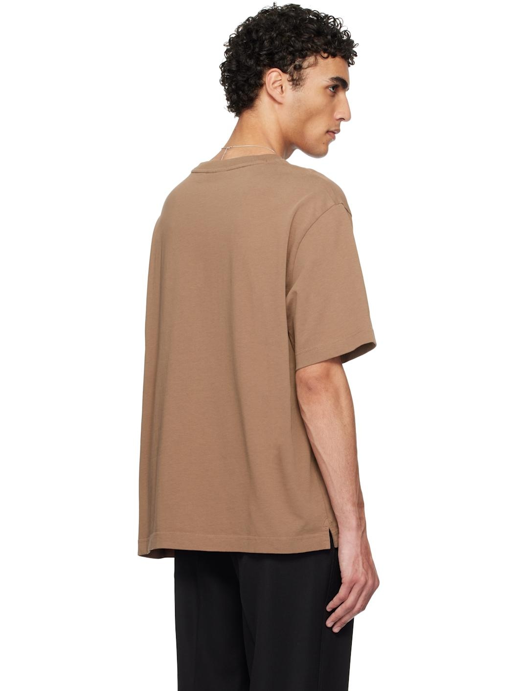Brown Bold Fox Head Patch Oversize T-shirt - 3