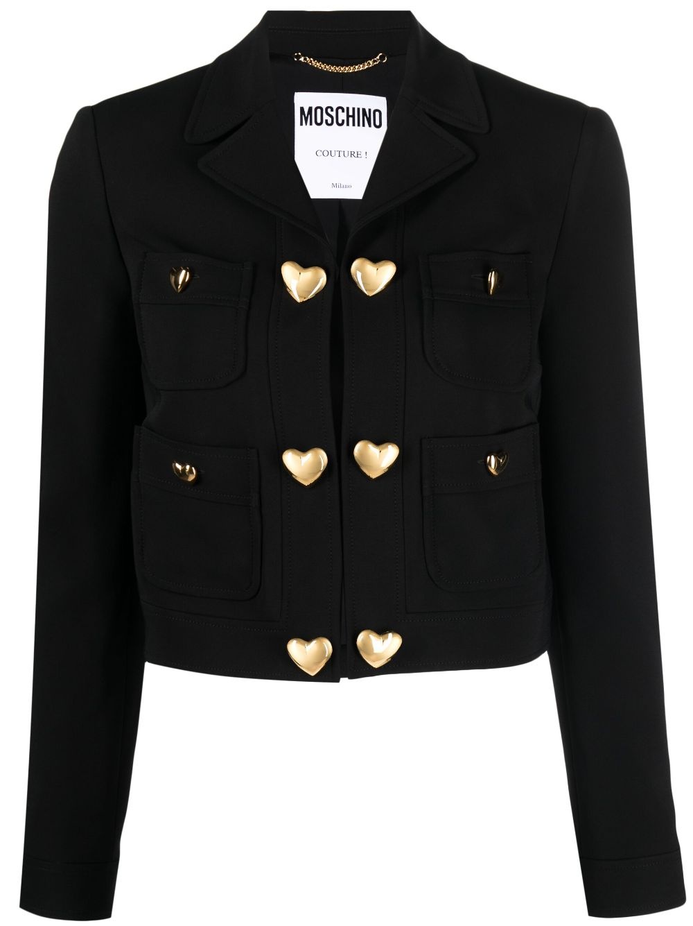 glossed-panel double-breasted blazer - 1