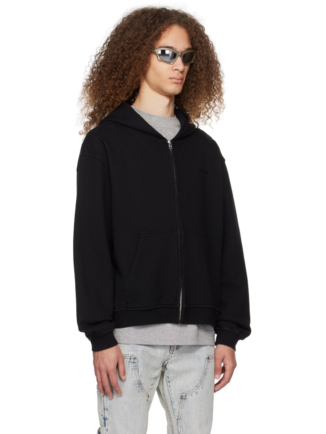 Black Zip-Up Hoodie - 2