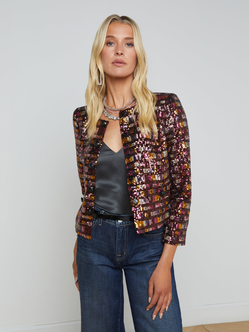 L'AGENCE Caprina Sequin Jacket outlook