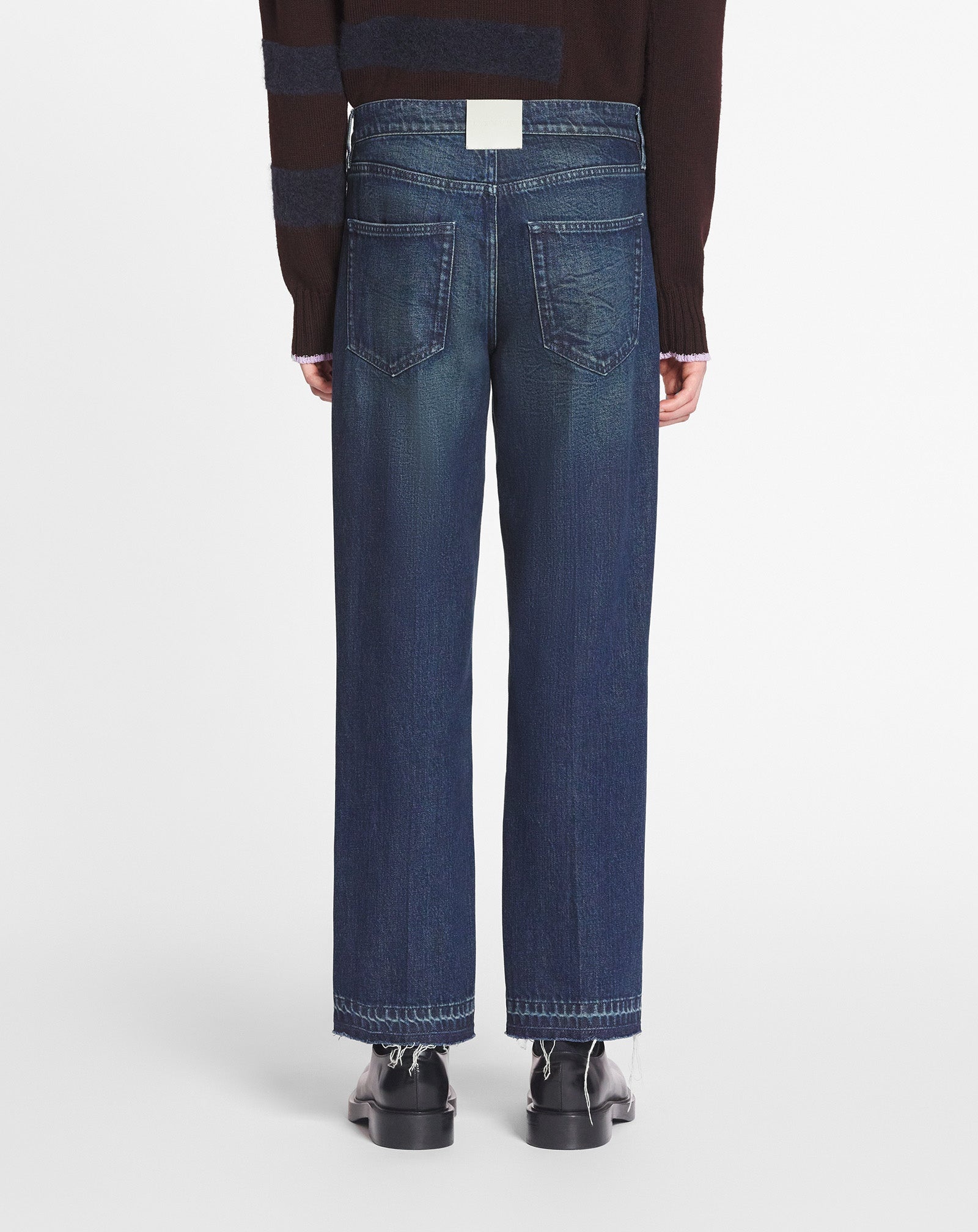 STRAIGHT 5-POCKET DENIM PANTS - 4