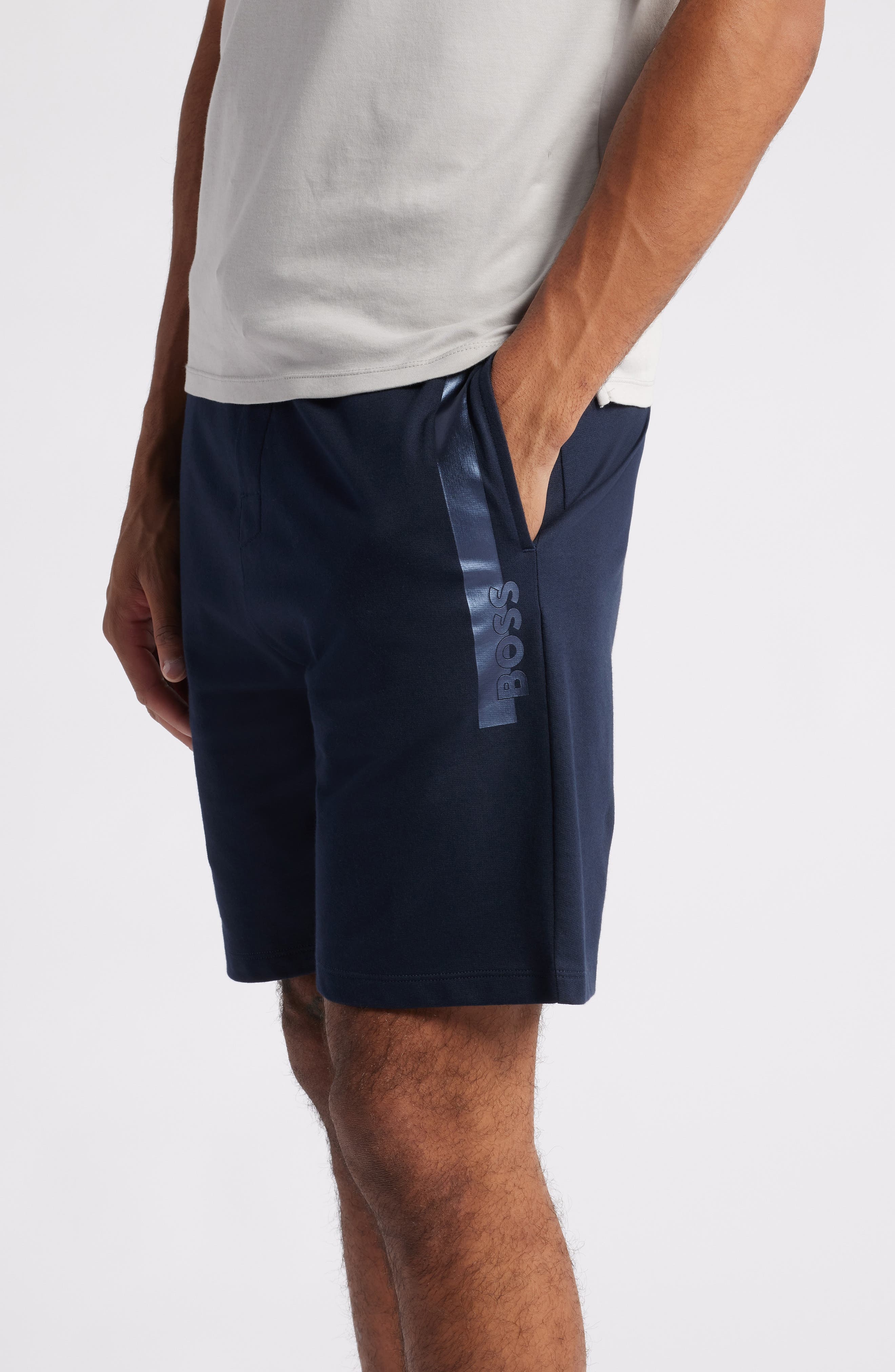 BOSS Authentic Cotton Lounge Shorts in Dark Blue at Nordstrom - 3