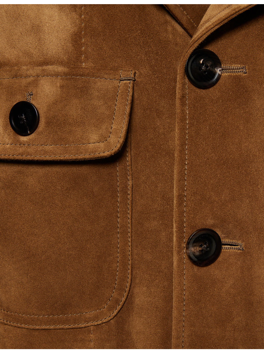 Military Flap-Pocket Suede Military Jacket - 6
