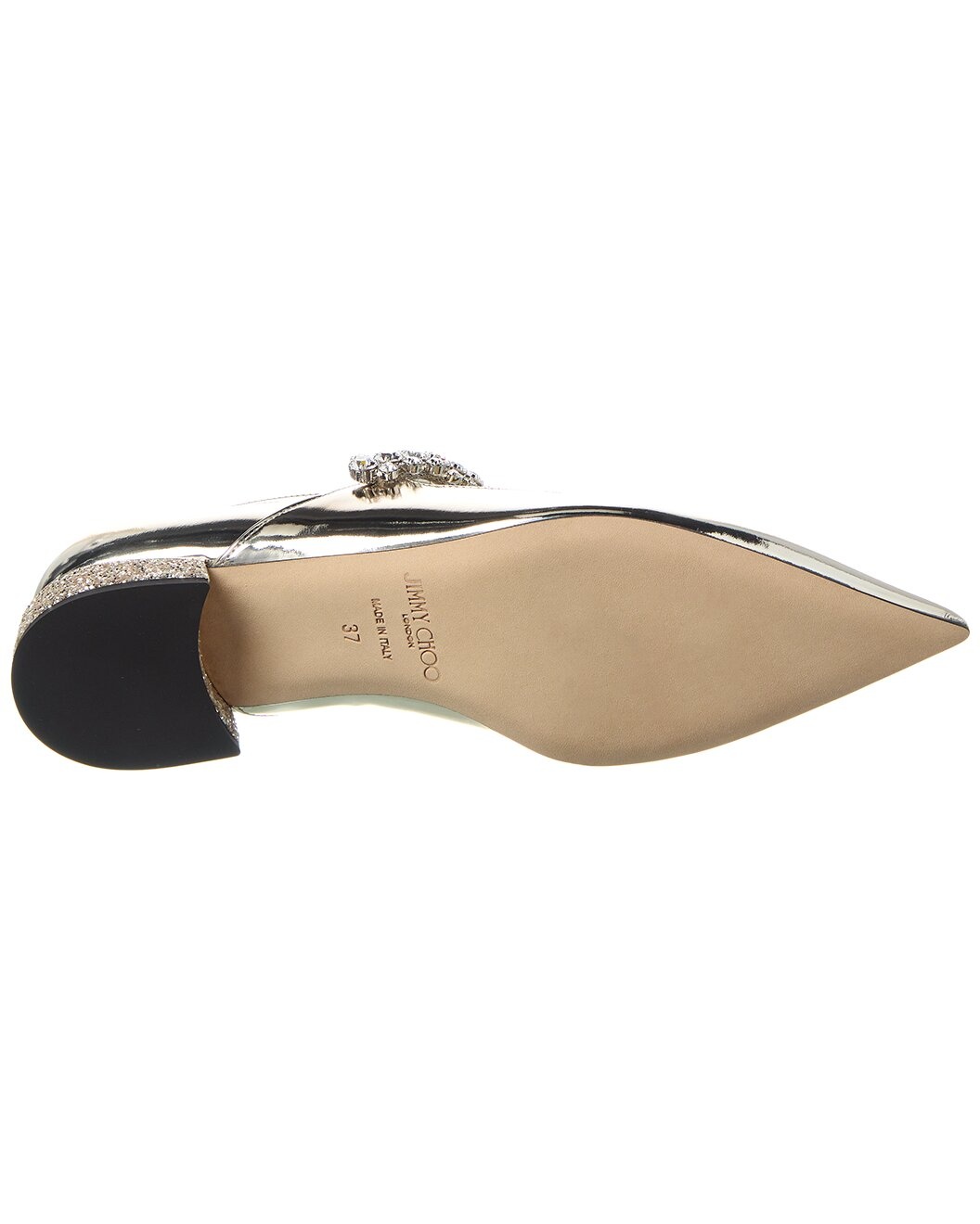 Jimmy Choo Bing Leather & Glitter Flat - 4