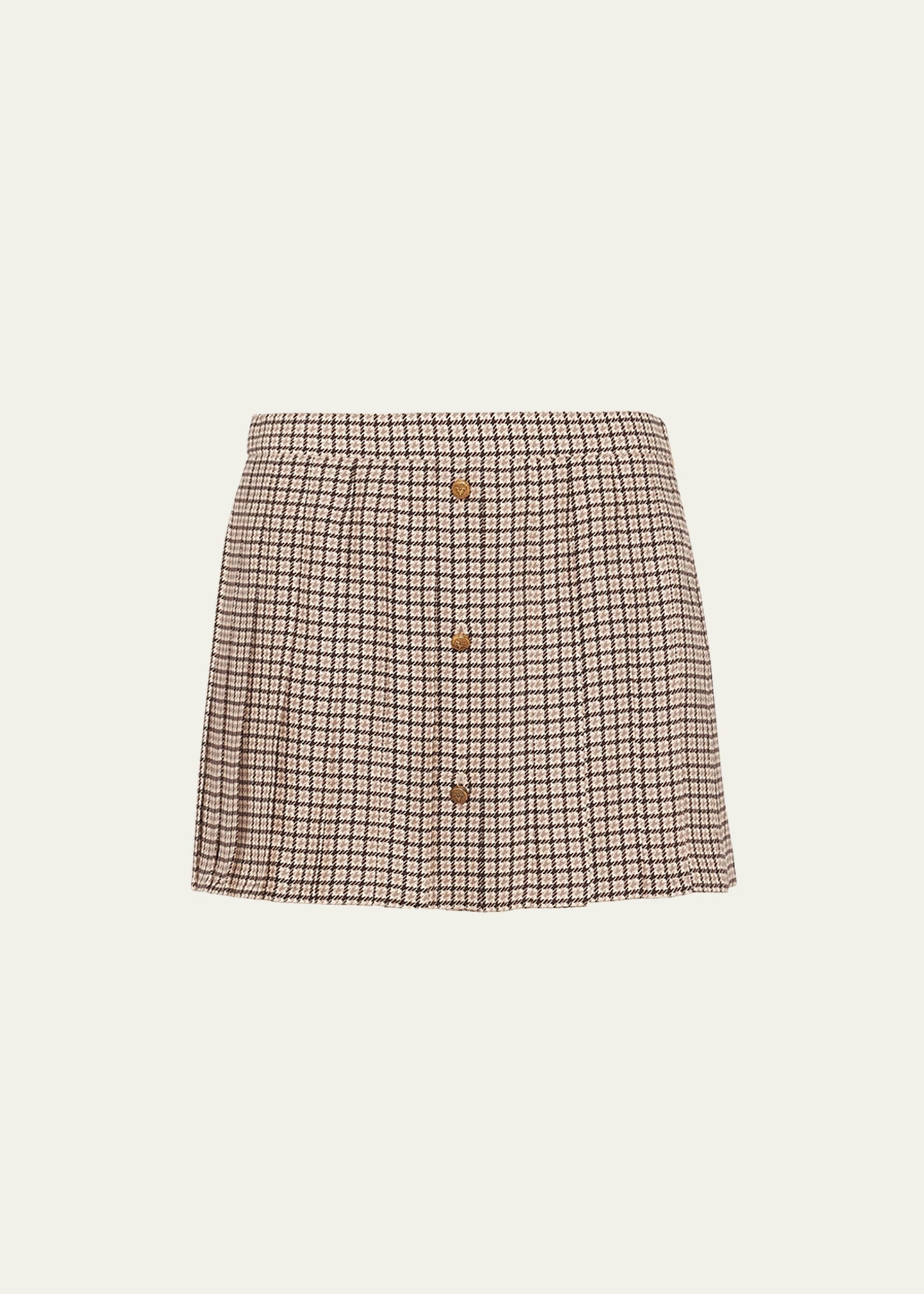 Quadretto Pleated Mini Skirt - 1