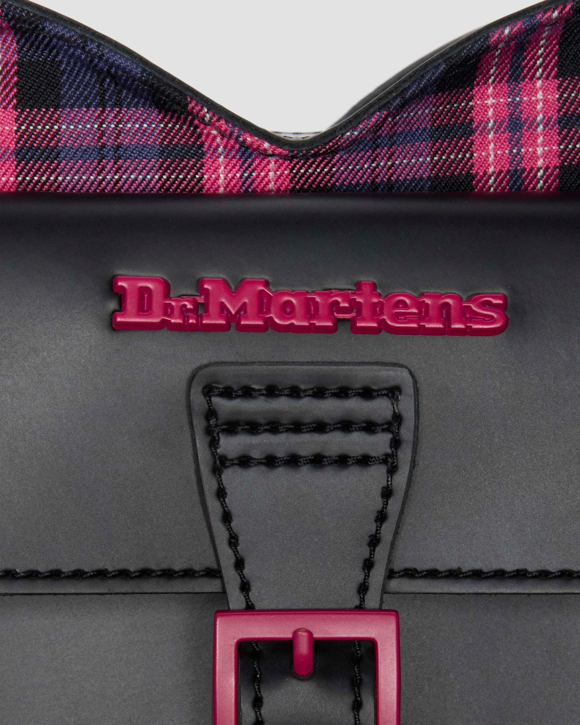 HEART BACKPACK PINK TARTAN LEATHER HEART BAG - 5