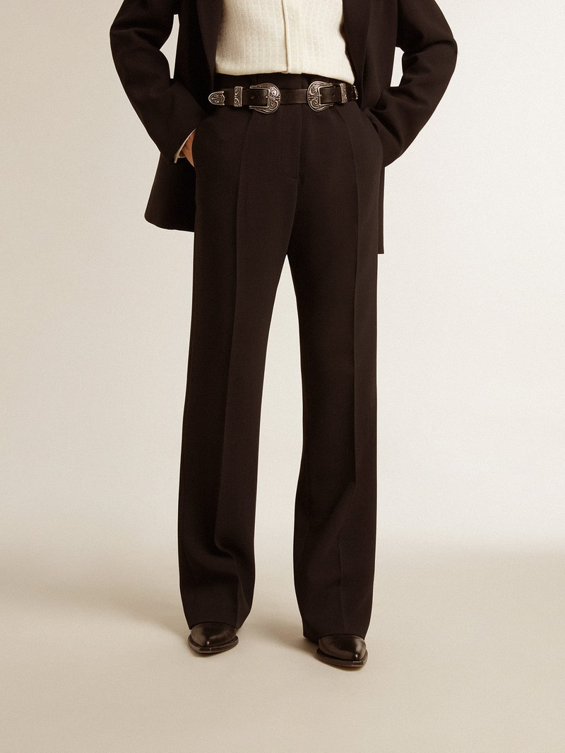 Women’s soft black pants in wool blend 3