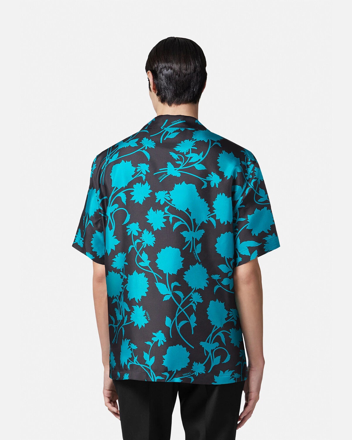 Floral Silhouette Silk Shirt - 4