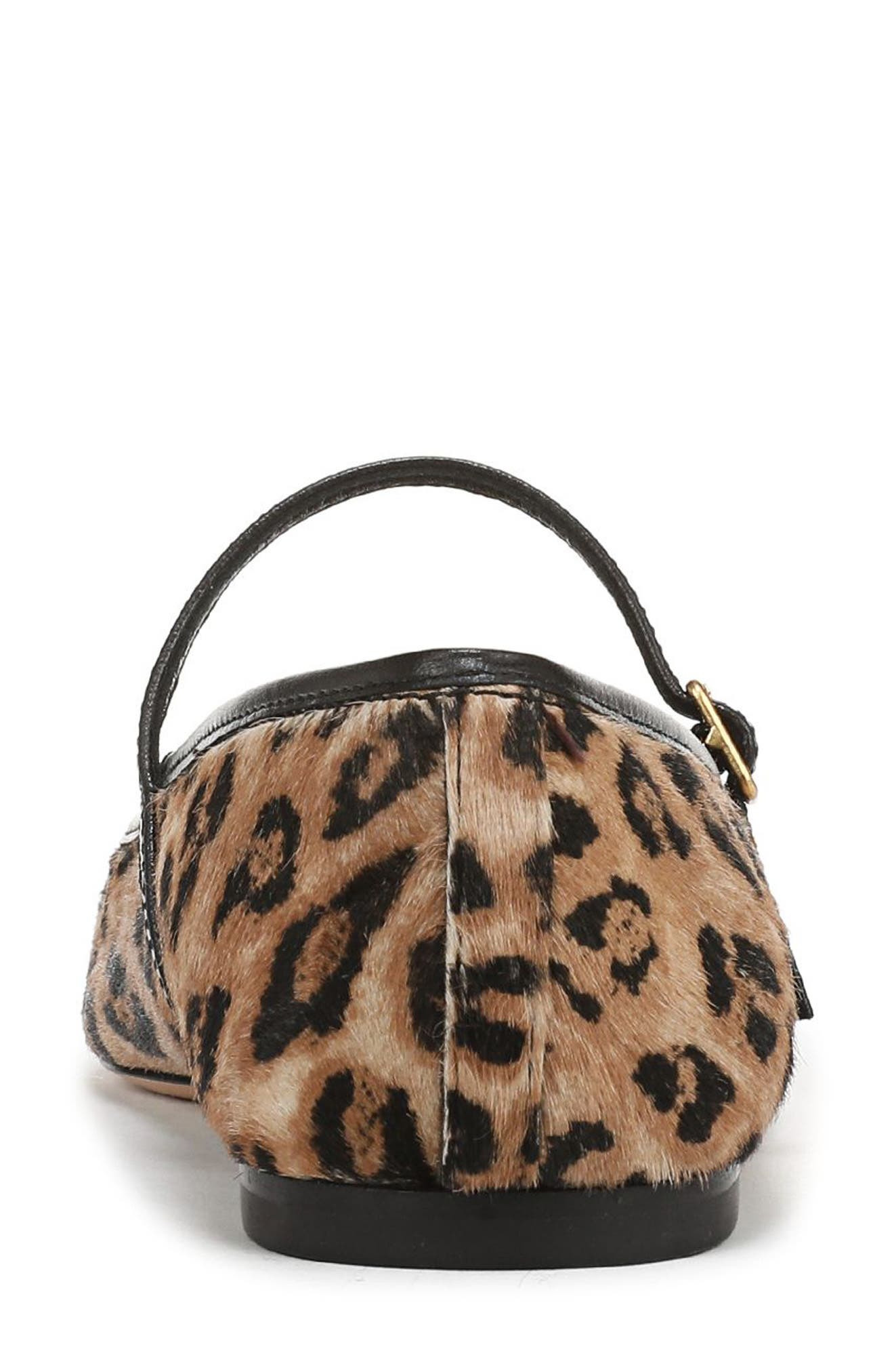 Veronica Beard Ellie Genuine Calf Hair Mary Jane Flat in Leopard/Black at Nordstrom - 7