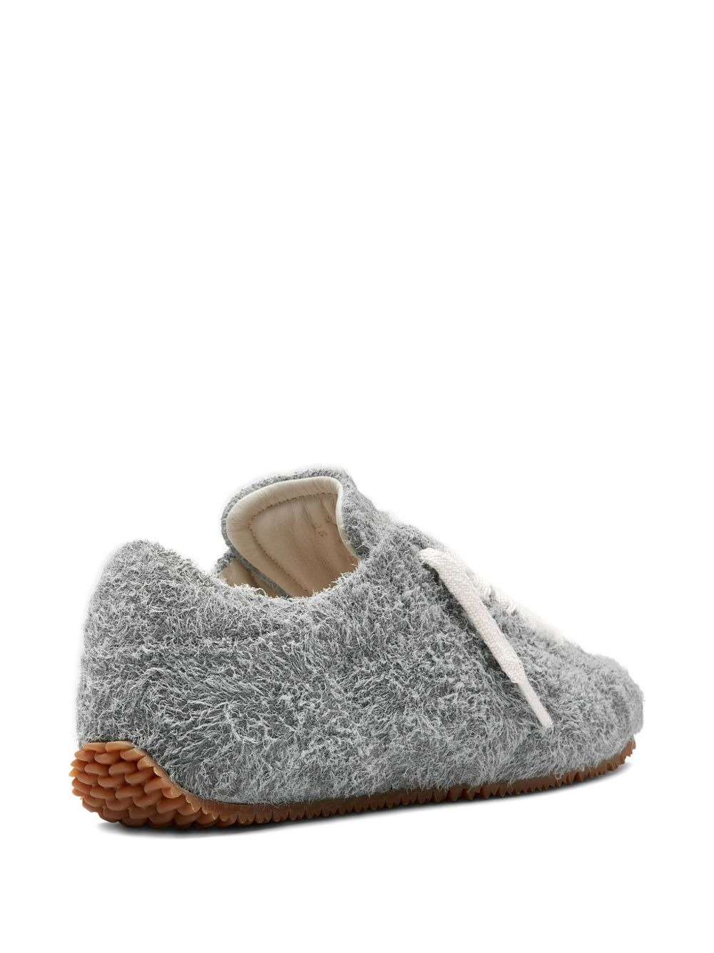 lace-up shaggy suede sneakers - 5