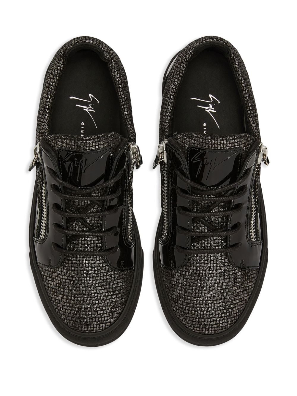 paneled low-top sneakers - 4
