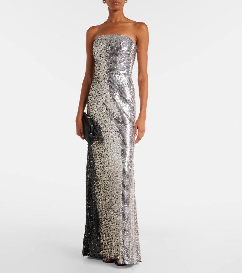 JENNY PACKHAM Caron sequined strapless gown outlook