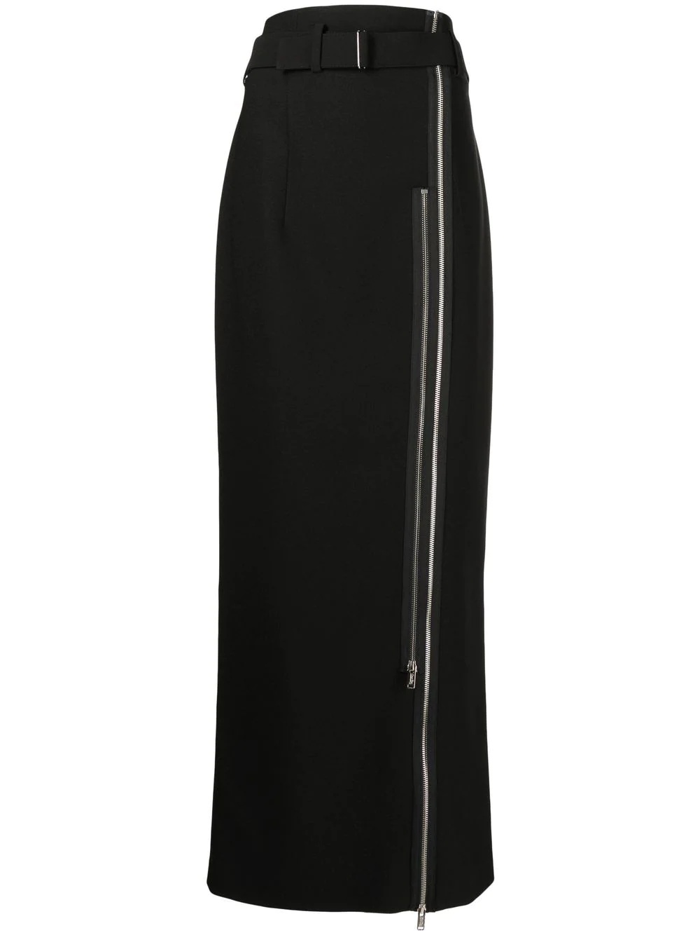 zip-detail high-waisted skirt - 1