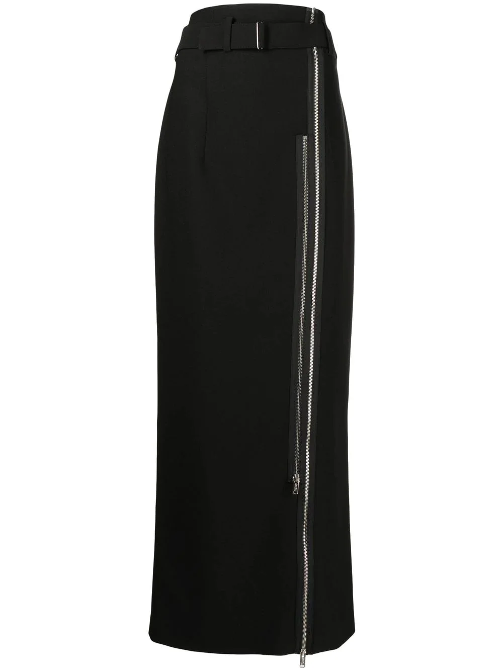 zip-detail high-waisted skirt - 1