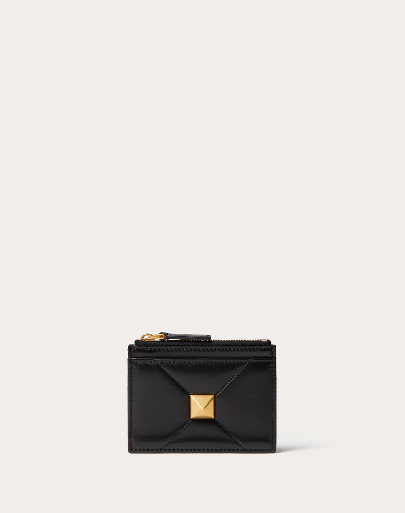 ROMAN STUD NAPPA LEATHER COIN PURSE WITH ZIPPER 1