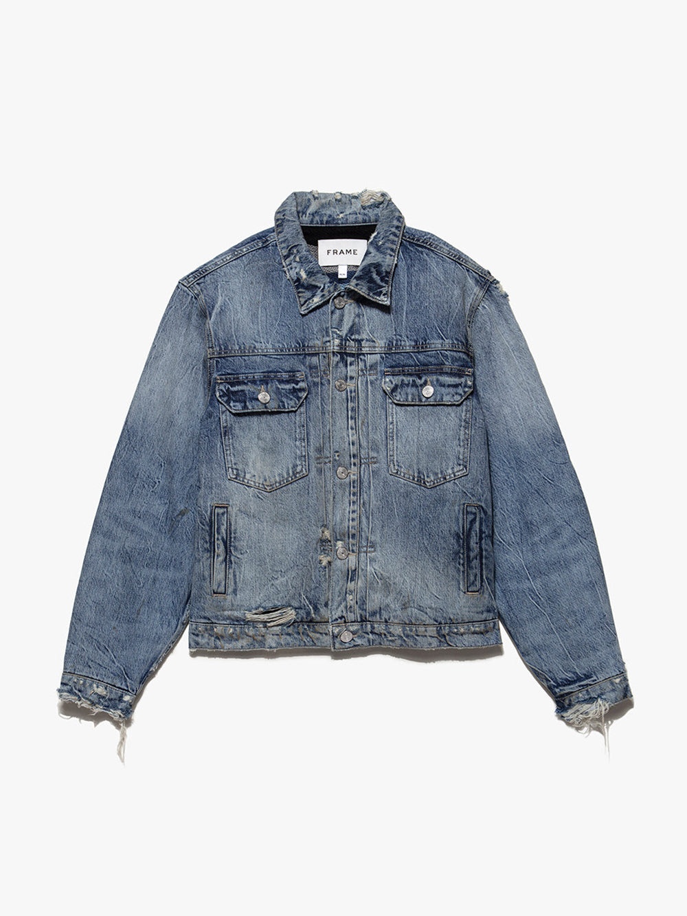 Vintage Lined Jacket in Mar Azul Destruct - 1