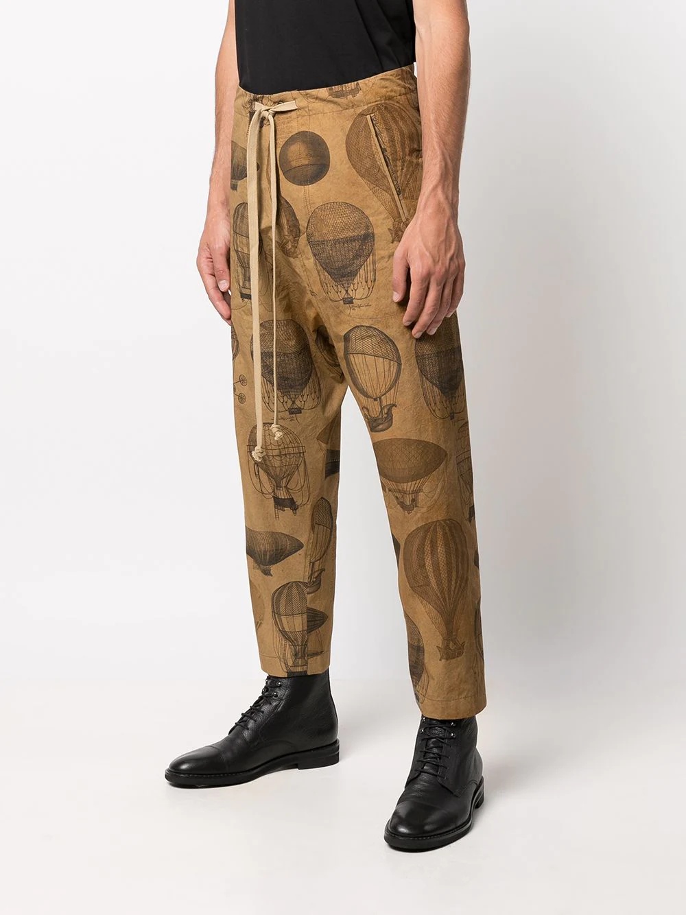 hot air balloon-print drop-crotch trousers - 3