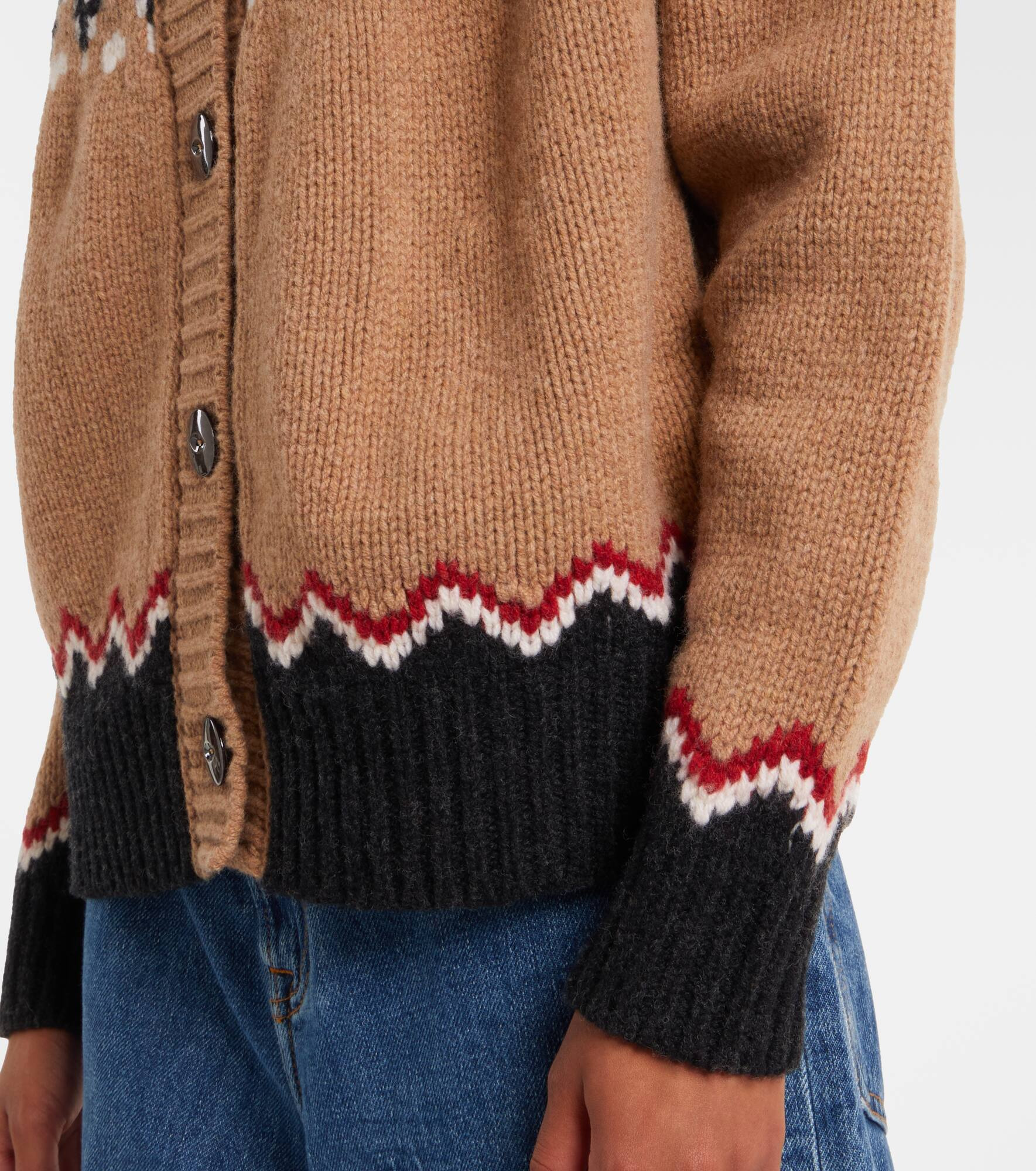 Sweet jacquard virgin wool cardigan - 5
