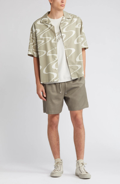 FRAME Abstract Wave Print Short Sleeve Button-Up Camp Shirt outlook