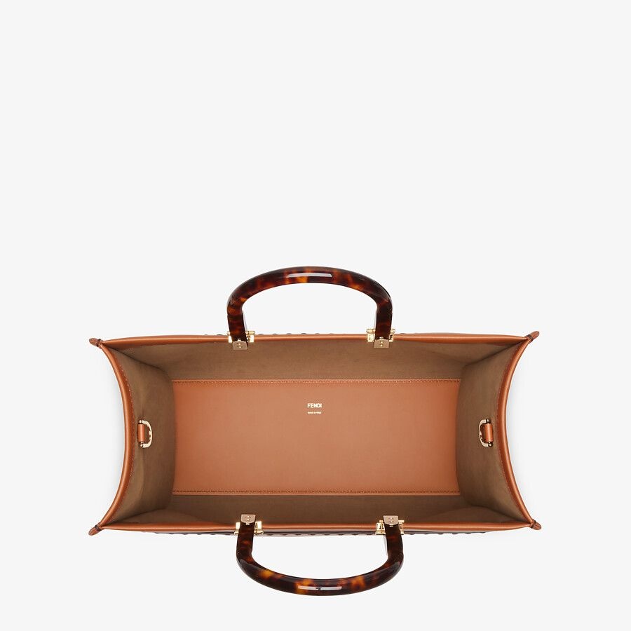 Brown leather shopper - 5