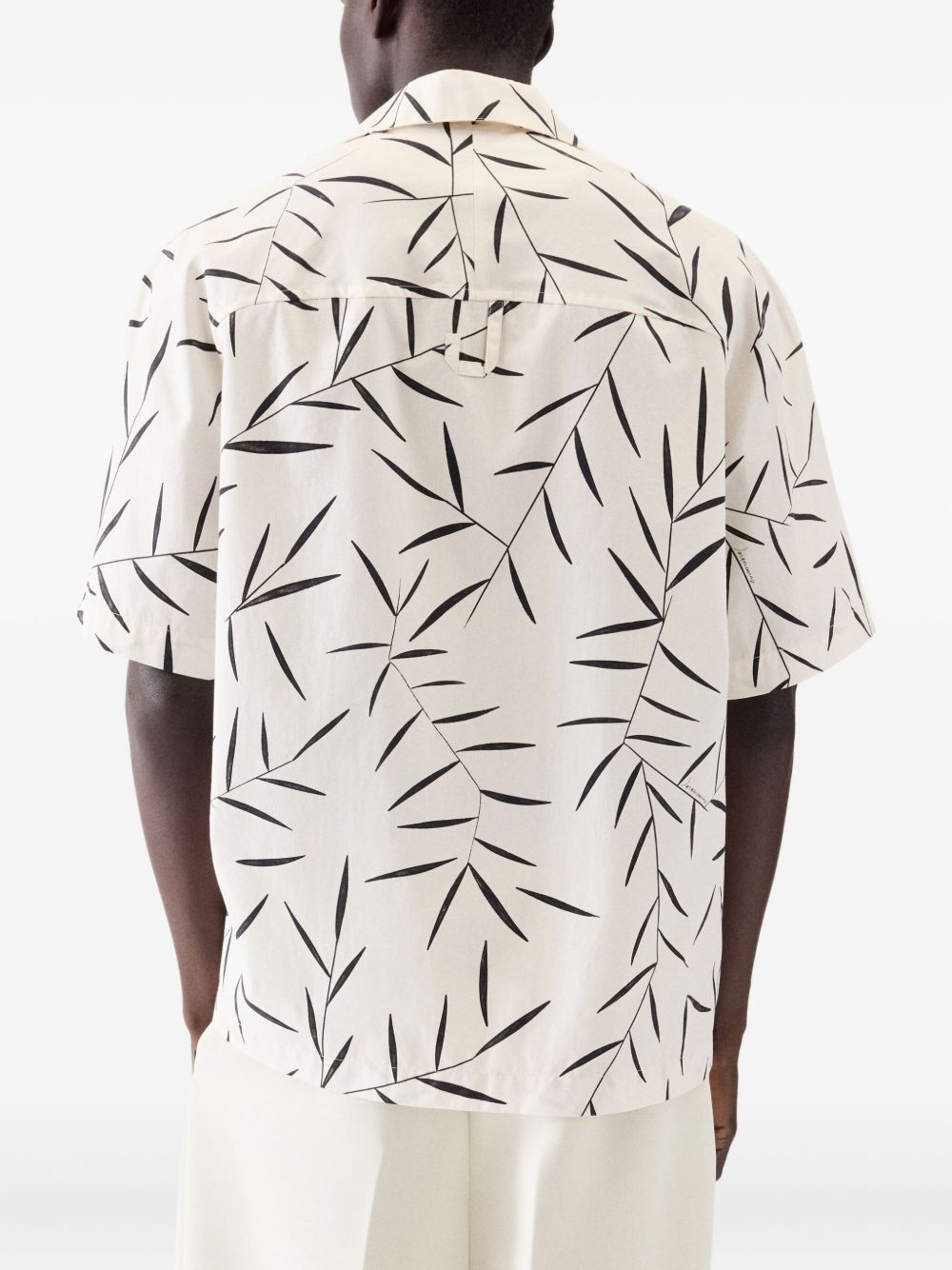 leaf-print short-sleeve shirt - 4