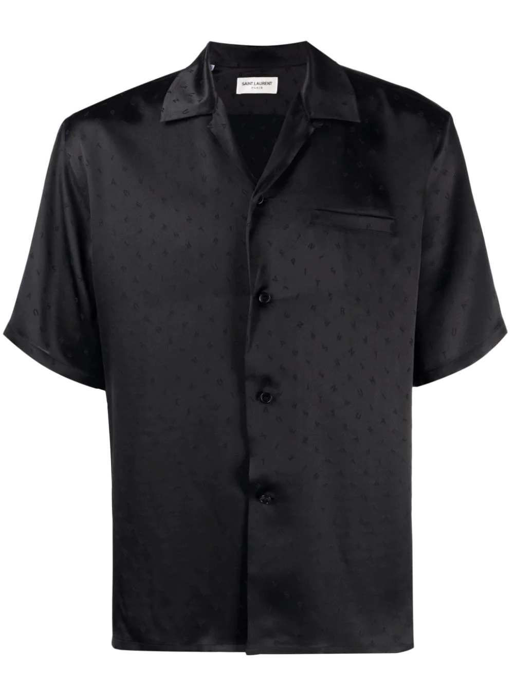 jacquard-logo silk shirt - 1