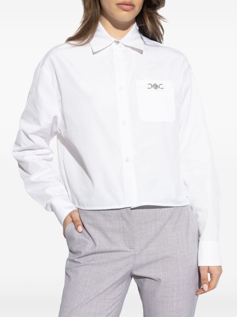 Medusa-plaque cotton shirt - 3
