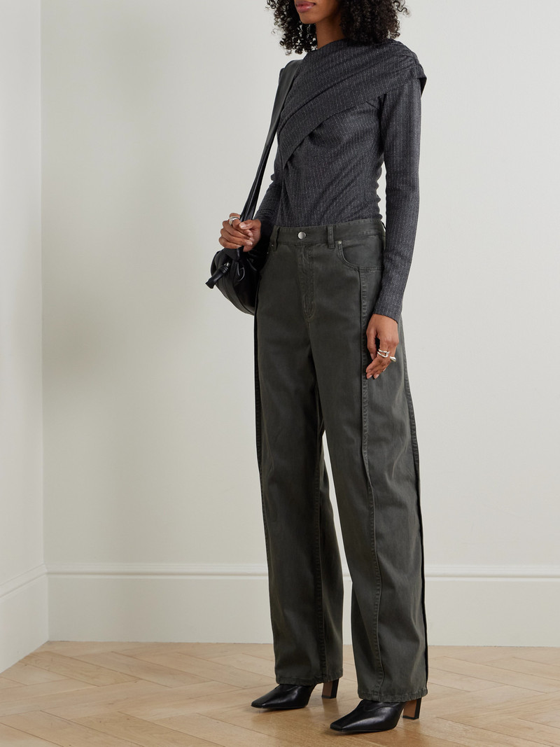 Isabel Marant Asna Draped Wool And Cotton-blend Jersey Top outlook