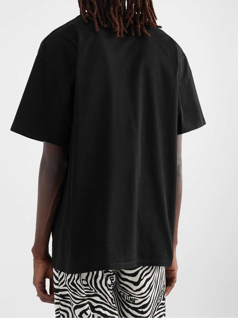 Cry Baby Embellished Flocked Cotton-Jersey T-Shirt 5