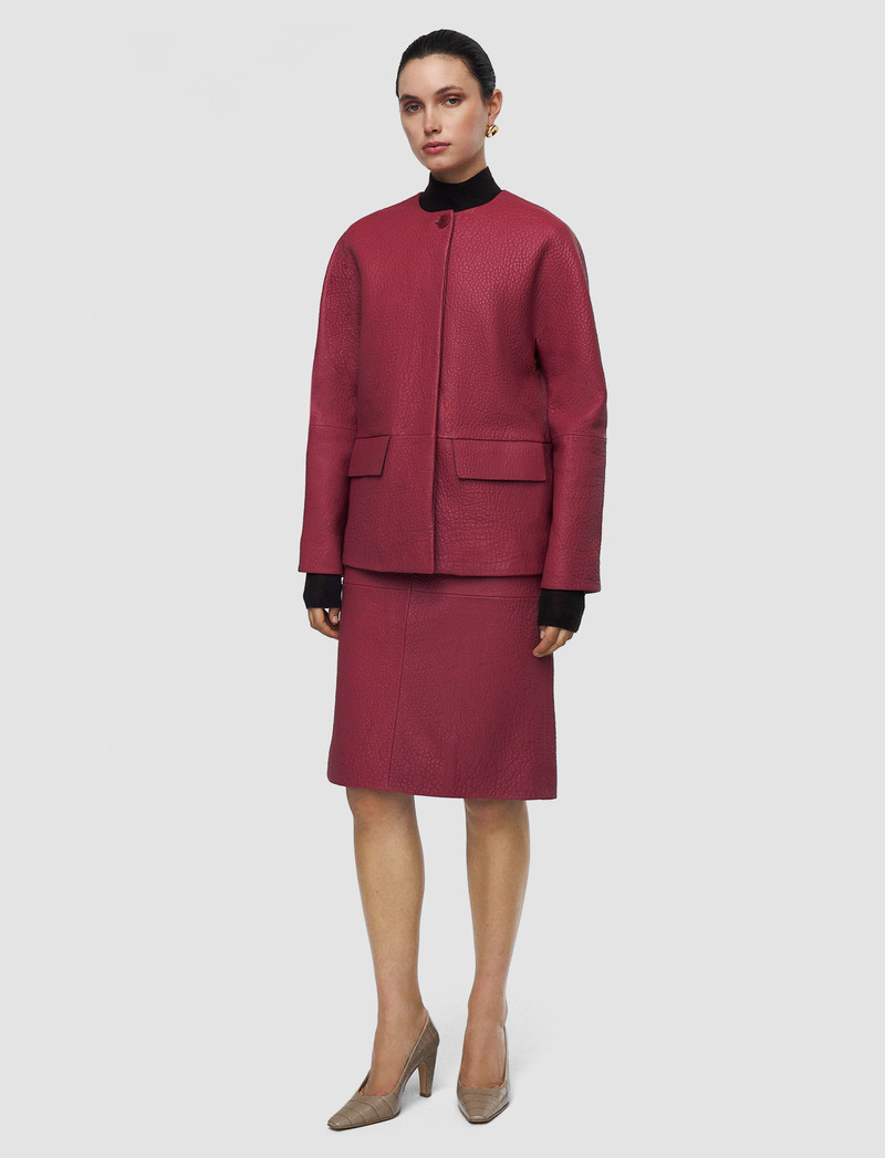 JOSEPH Barbs Pebble Leather Jacket outlook