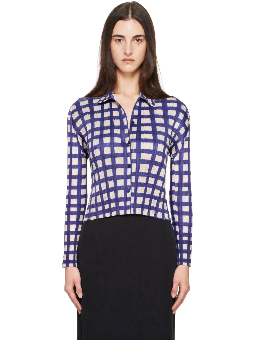 Navy & Beige Basket Shirt - 1
