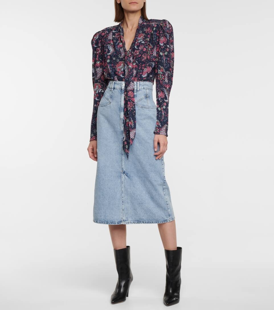 Dipoma high-rise midi denim skirt - 2