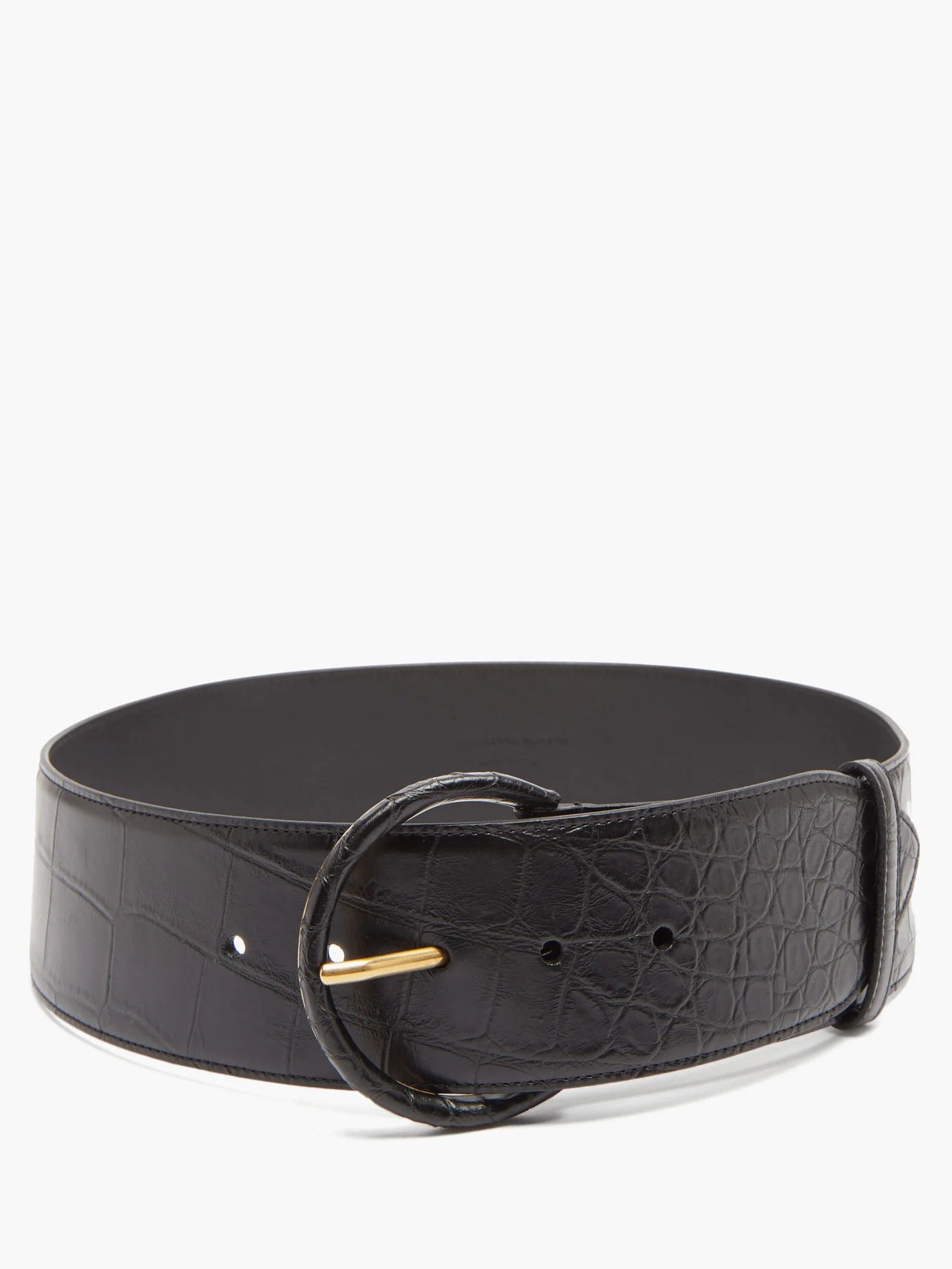 Crocodile-effect leather belt - 4