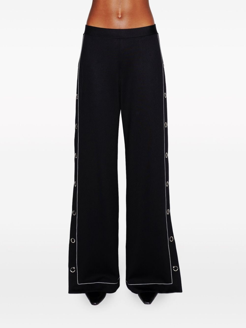 press-stud wide-leg trousers - 3