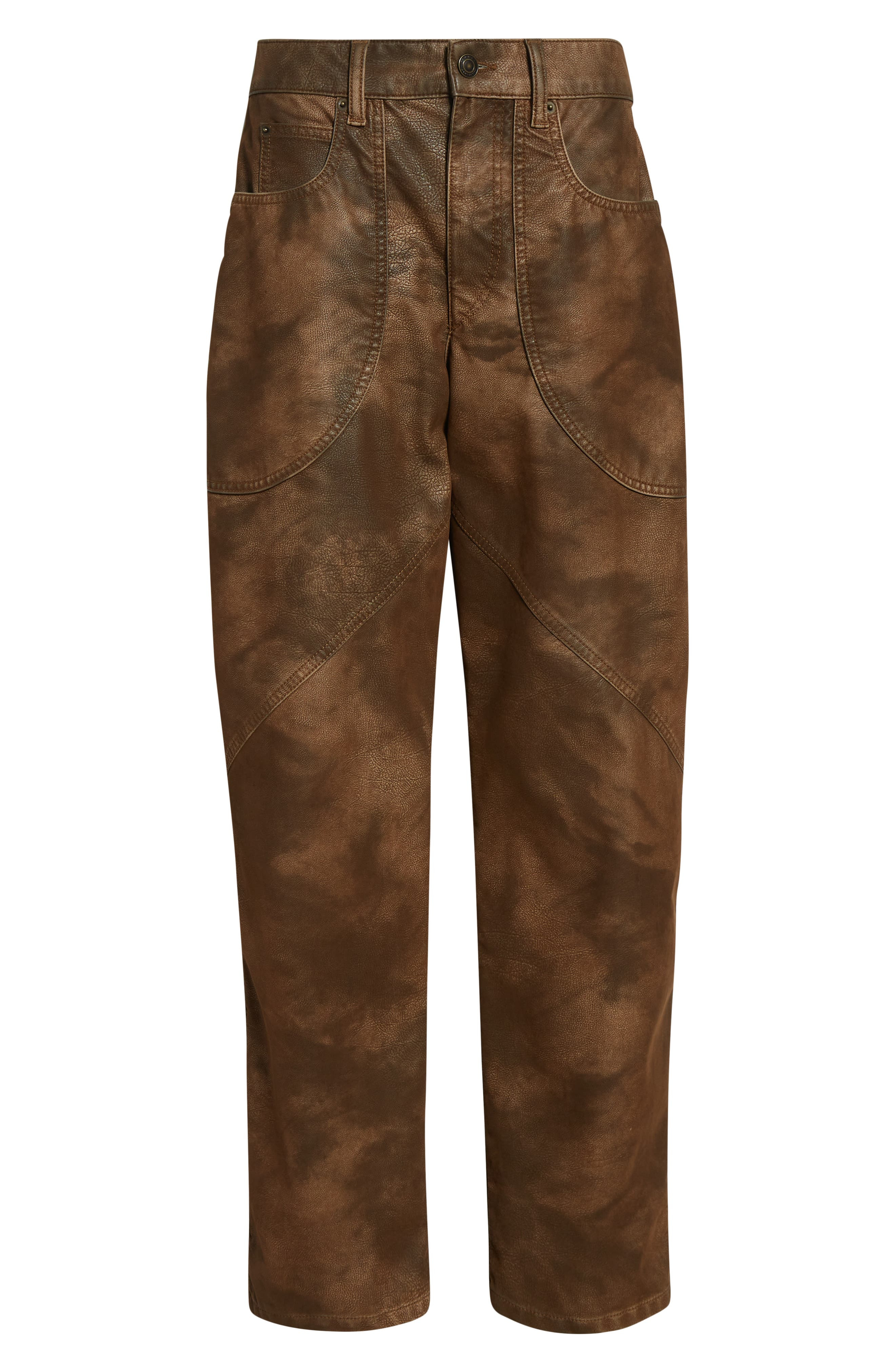 Isabel Marant Étoile Kelvina Faux Leather Pants in Tabacco at Nordstrom - 6