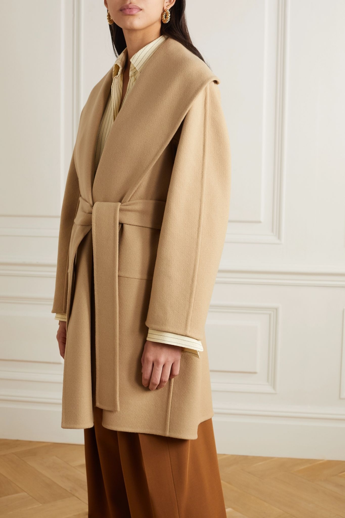 Maddy belted wool-blend coat - 3