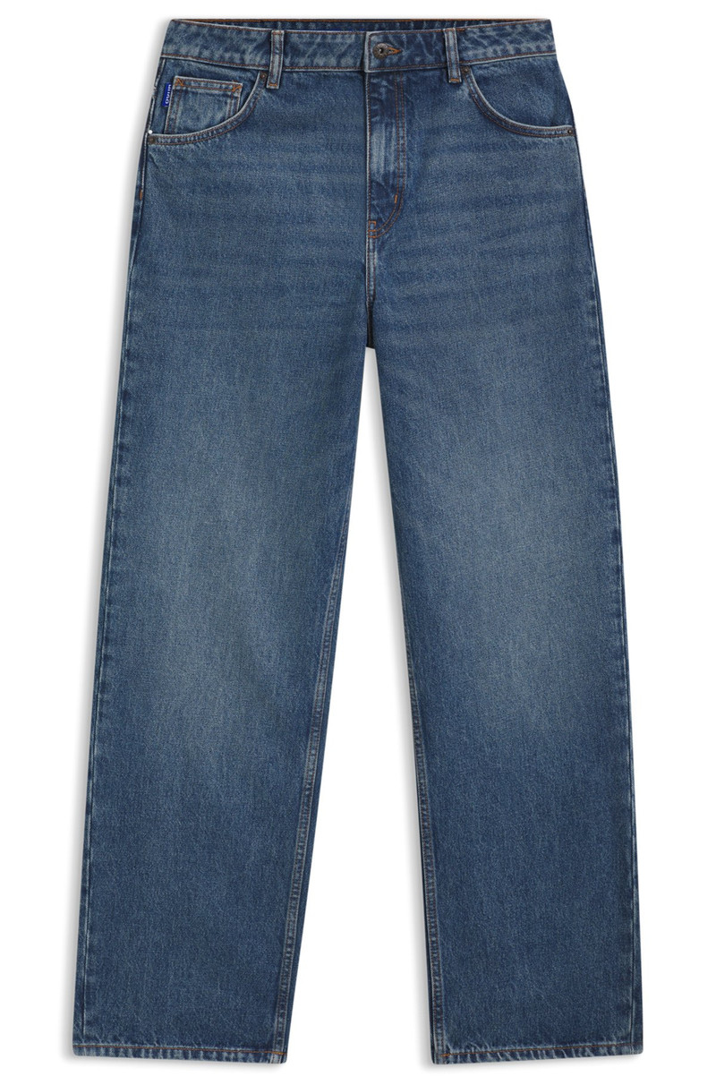 RELAXED-FIT JEANS IN BLUE COTTON DENIM 1