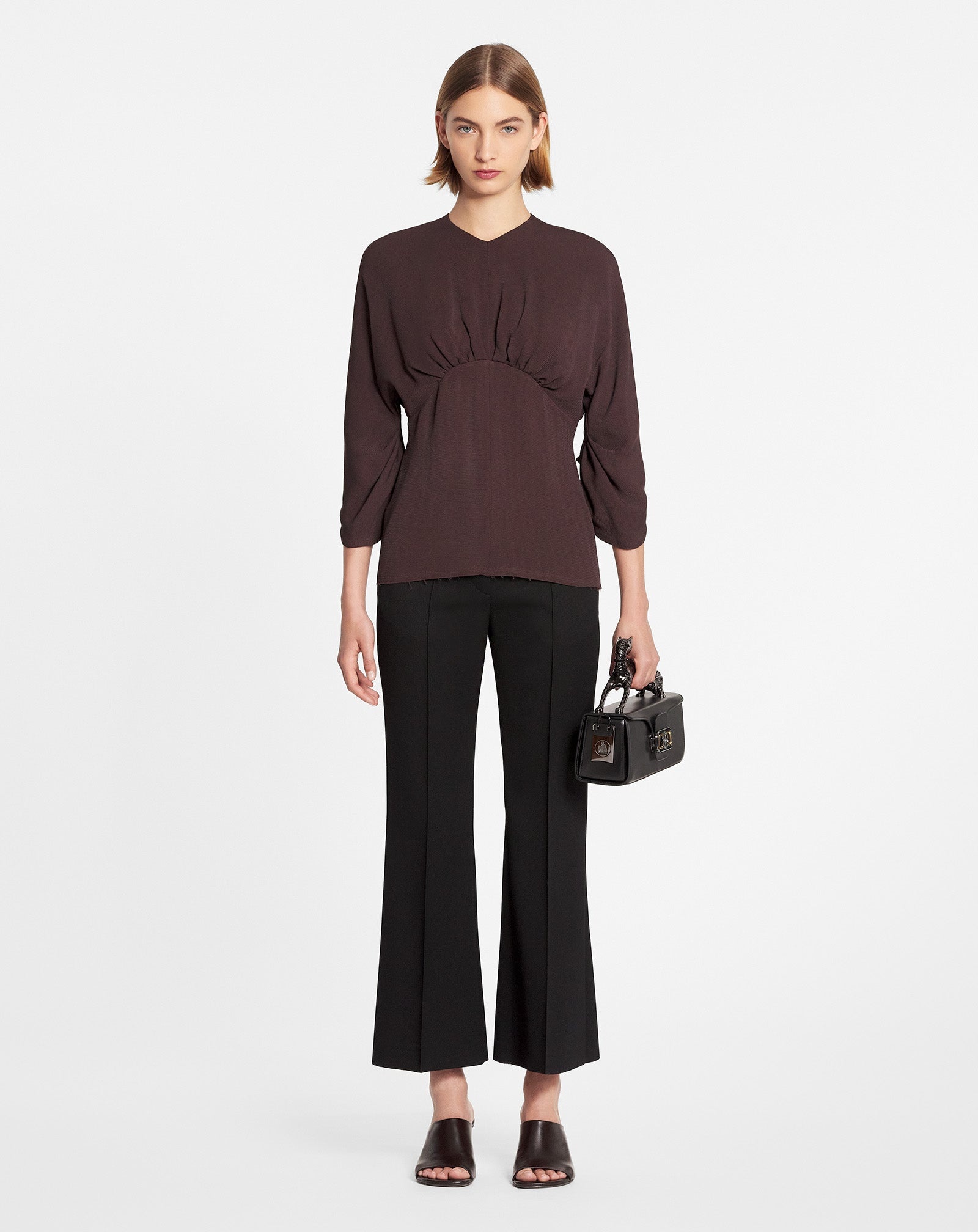 GATHERED TOP WITH 3/4-LENGTH SLEEVES - 2