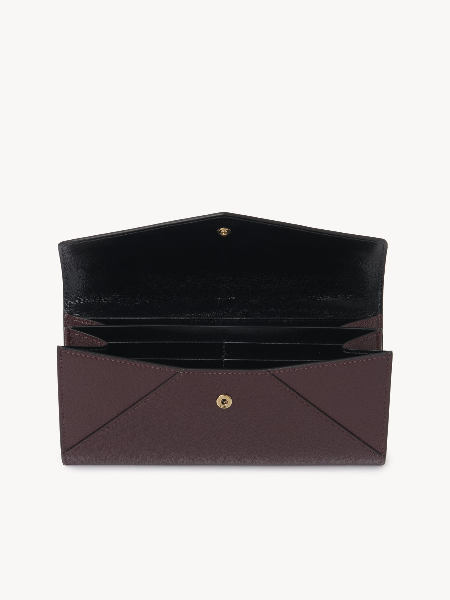 ENVELOPE LONG WALLET WITH FLAP IN GRAINED LEATHER - 4