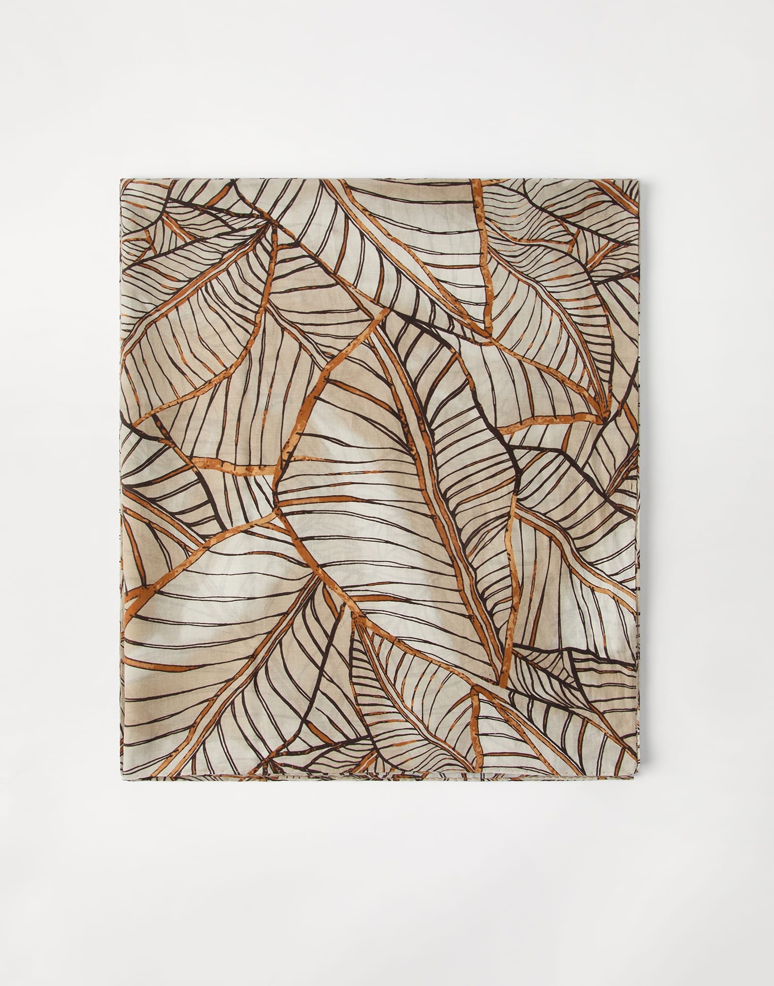 Cotton and silk papyrus print organza pareo - 1