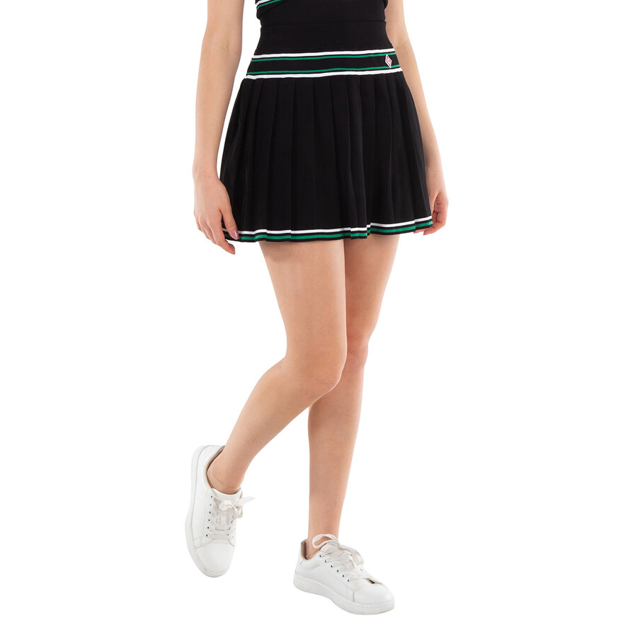 Casablanca Ladies Black Pleated Knit Skirt - 2