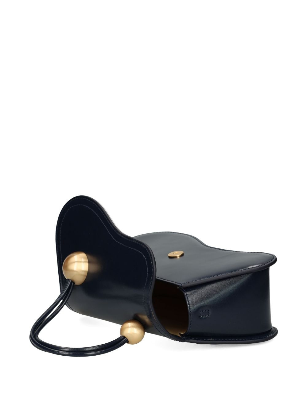 curved-handle leather tote bag - 4
