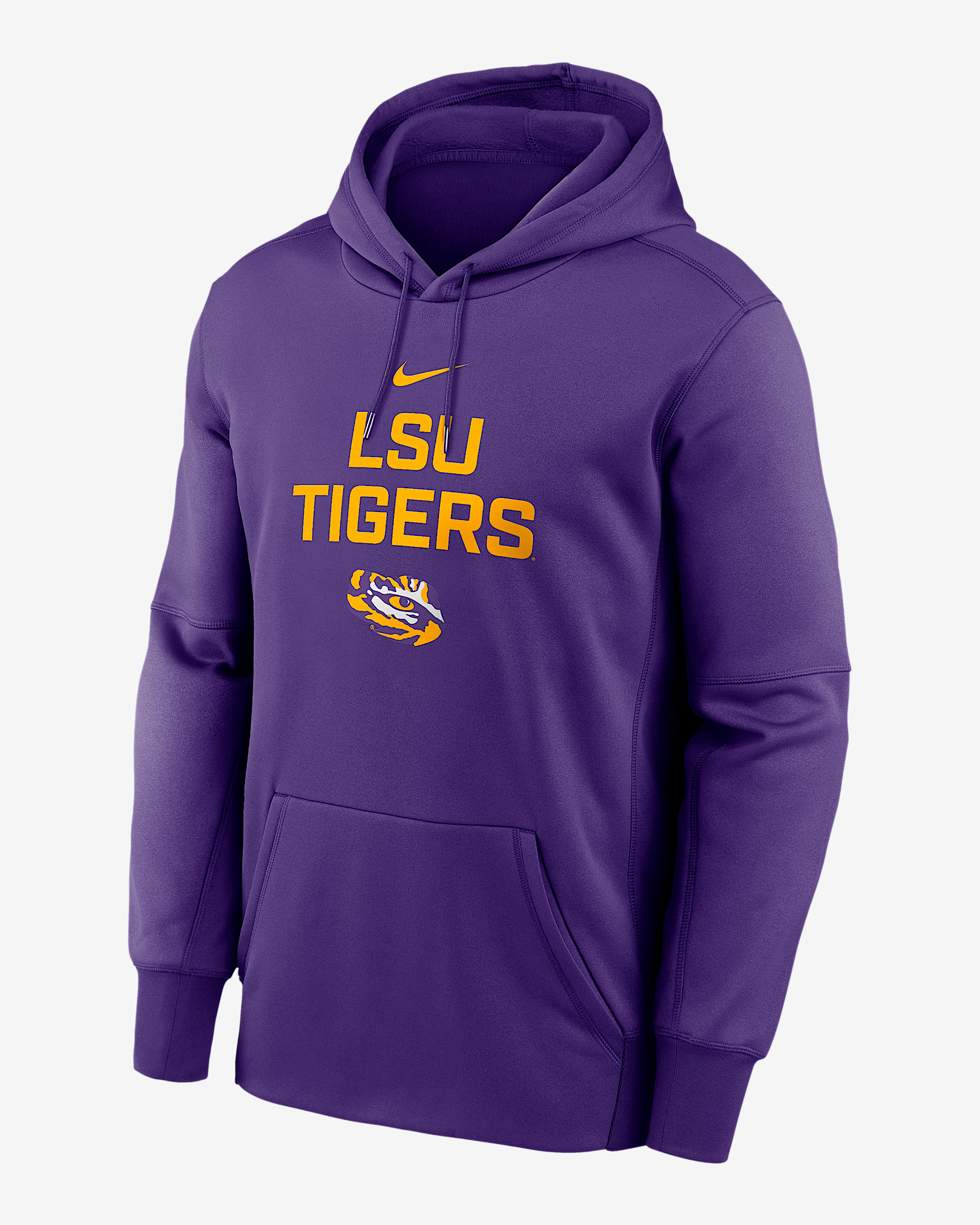 LSU Team Stacked Men’s Nike Therma College Pullover Hoodie - 1